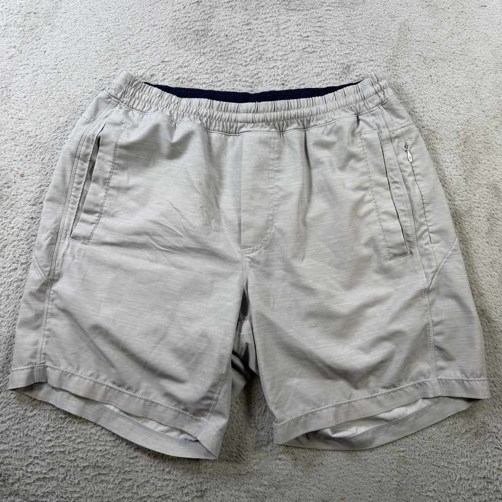 Birddogs Shorts Men Medium Grey Classic Lined Drawstring Nylon Stretch Active 7"